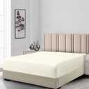 Fitted Sheets, 650TC with Pockets (7-10 Inches) Perfect for Low Profile Mattresses, Cotton Blend (Full, Solid Ivory)