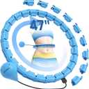 JKSHMYT Weighted Hula Circle Hoops for Adults Weight Loss, Infinity Fitness Hoop Plus Size 47 Inch, 24 Detachable Links, Exercise Hoop Suitable for Women and Beginners (Blue)