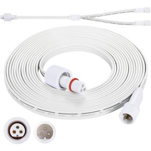 Permanent Outdoor Lights Extension Lead Waterproof Cord,Waterproof Extension Cable 3Pin,IP68 Extension Cable for Go-vee H705A/B/C, H706A/B/C (13FT Extension)