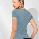 Loovoo Women Workout Shirts 2 Pack Athletic Compression Tee Dry Fit Yoga Gym Basic Tops, S
