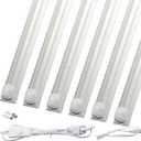 72W LED Shop Lights, 4FT 10800LM 6500K Daylight Shop Light Bar with 59" Plug, Garage Light Linkable Clear Cover Integrated V-Shape for Warehouse Workbench Workshop(6Pack)
