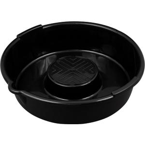 Scepter AM03896 8.4 Quart Round Oil Drain Pan for Engine Oil, and Other Automotive Fluids Including Anti-Freeze, Transmission Fluid and More, 15.87-Inch x 16.51-Inch x 4.2-Inch, Black