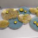 Brogana Large Modern Metal Wall Sculptures, Boho Lotus Leaf Metal Wall Decoration, 3D Stacked Flower Wall Art Décor, for Study Living Room Bedroom