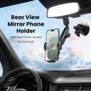 Phone Holders for Your Car, Rear View Mirror Phone Holder, 360 Rotating Car Phone Holder Mount Compatible with All 4"-7" iPhone and Android Cell Phones