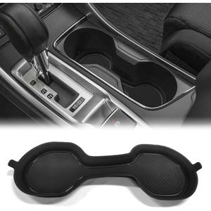 Auovo 3D Cup Holder Insert Coasters Compatible with Subaru Ascent Accessories 2019-2023 Silicone Front Cup Mat Pad Liners Replacement Interior Decoration (1-pc, Black Trim)