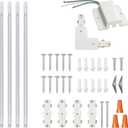 13FT H Track Lighting Rail Kit, White 3-Wire Single Circuit H-Type Track with Floating Canopy & Connectors