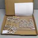 Cold Beer Neon Sign for Business & Home Bar - Durable Flexible PET LED Light for Pub, Man Cave, Garage - Unique Gift for Men, Dad, Bar or Club Oweners - 17" x 11.5"