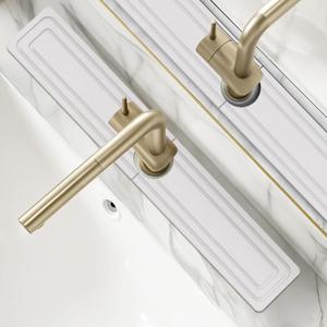 Kitchen Sink Splash Guard  Dries Instantly and Prevents Moisture Buildup, Diatomaceous Earth Faucet Handle Drip Catcher Tray Mat, Faucet Absorbent Mat for Kitchen Sink, 23.6" x 3.9" - White