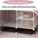 DuvinDD 2-Story Small Rabbit Cage Indoor Bunny Hutch with 2 Deep Pull-Out Trays and Urine Guard, Guinea Pig Cage Metal Wire Netting Villa, Small Animals House for Ferret, Chinchilla, Hedgehog