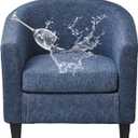 Waterproof Printed Club Chair Slipcover 2 Piece Stretch Accent Barrel Chair Cover Armchair Sofa Slipcovers Removable Tub Chair Cover Furniture Protector Chair Covers for Living Room,Color 76