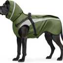Mosucoirl Dog Raincoat Waterproof Raincoats for Dog Reflective Dogs Rain Jackets with Hood Hoodie Pet Rain Poncho Coat for Small Medium Large Dogs Puppies S-XXL (Green, L)