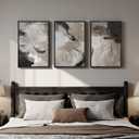 Framed Neutral Abstract Wall Art, 3 Piece Modern Minimalist Canvas Prints Paintings Artwork for Walls, Black Beige Brown Neutral Tone Pictures for Living Room Dining Room Bedroom Wall Decor 16x24 In, 16" W x 24" H x 3Pcs