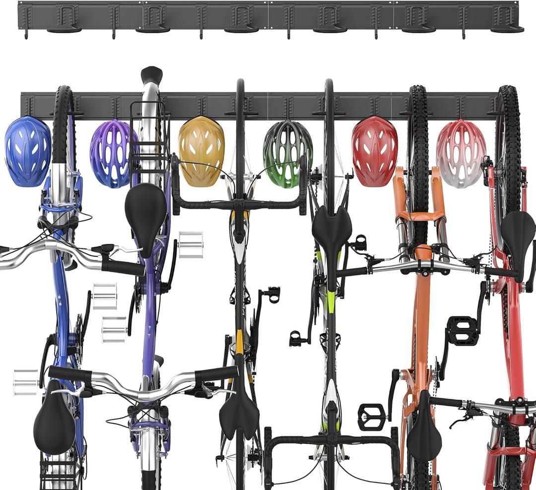 Ultrawall Bike Storage Rack, Wall Mount Bicycle Rack Vertical Bike Hanger for Garage, Home, 6 Bike Racks & 6 Helmet Hooks, Holds Up To 660lbs