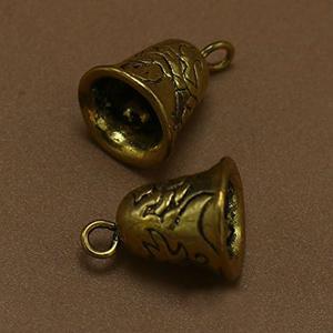 AKOAK 24 Pieces Vintage Style Antique Bronze Tone Jingle Bell Charms Pendants for Jewelry Making Xmas Tree Hanging Decoration