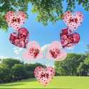 Wind Spinners Outdoor Bird Repeller, Valentine's Day Red Hearts Hanging, 15 inches, Kinetic, Stainless-Steel Metal, Indoor and Outdoor Decoration for Garden, Patio, Yard, Gift for Women Mom Wife.