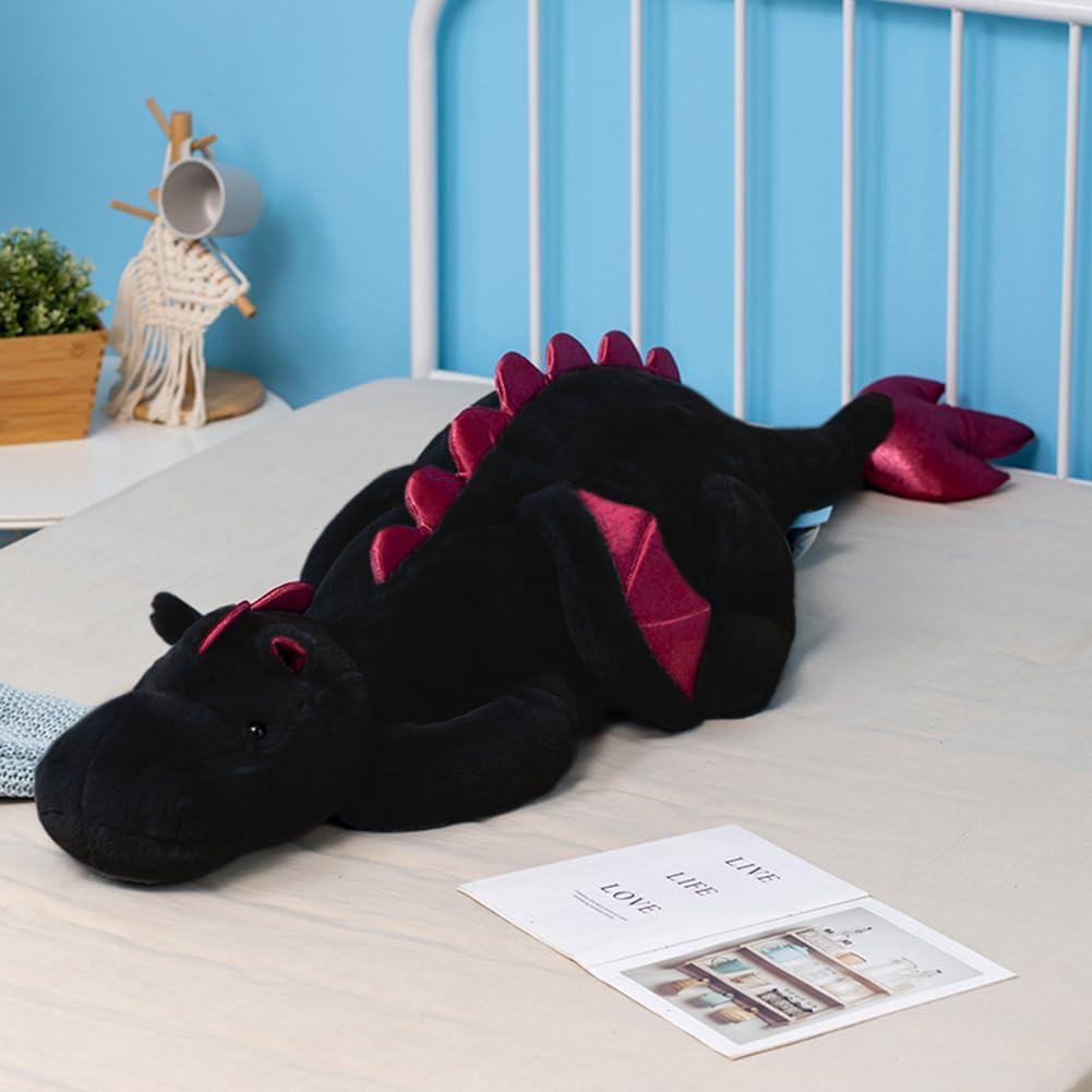 Weighted Dragon Stuffed Animal 43.3" 7Lbs, Large Black Weighted Plush Dragon Toy for Kids and Adults(2025 Weighted Version)