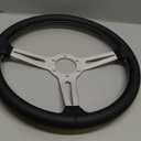 14"Racing Steering Wheel, Perforated Leather Trim Stitch Steering Wheel for Corvette 1963-1982