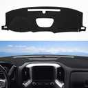 Dash Cover Mat Fit for 2019-2022 2023 2024 2025 Chevy Chevrolet Silverado 1500 2500HD 3500HD, 2019-2023 GMC Sierra 1500 2500HD 3500HD w/o Head Up Display and Speaker Cutout Dash Pad Protector