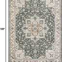 Vintage Living Room Area Rug 10x14 - Large Soft Washable Oriental Traditional Distressed Farmhouse Rugs for Bedroom - Indoor Floor Accent Carpet for Home Office House Decor - Vintage Green