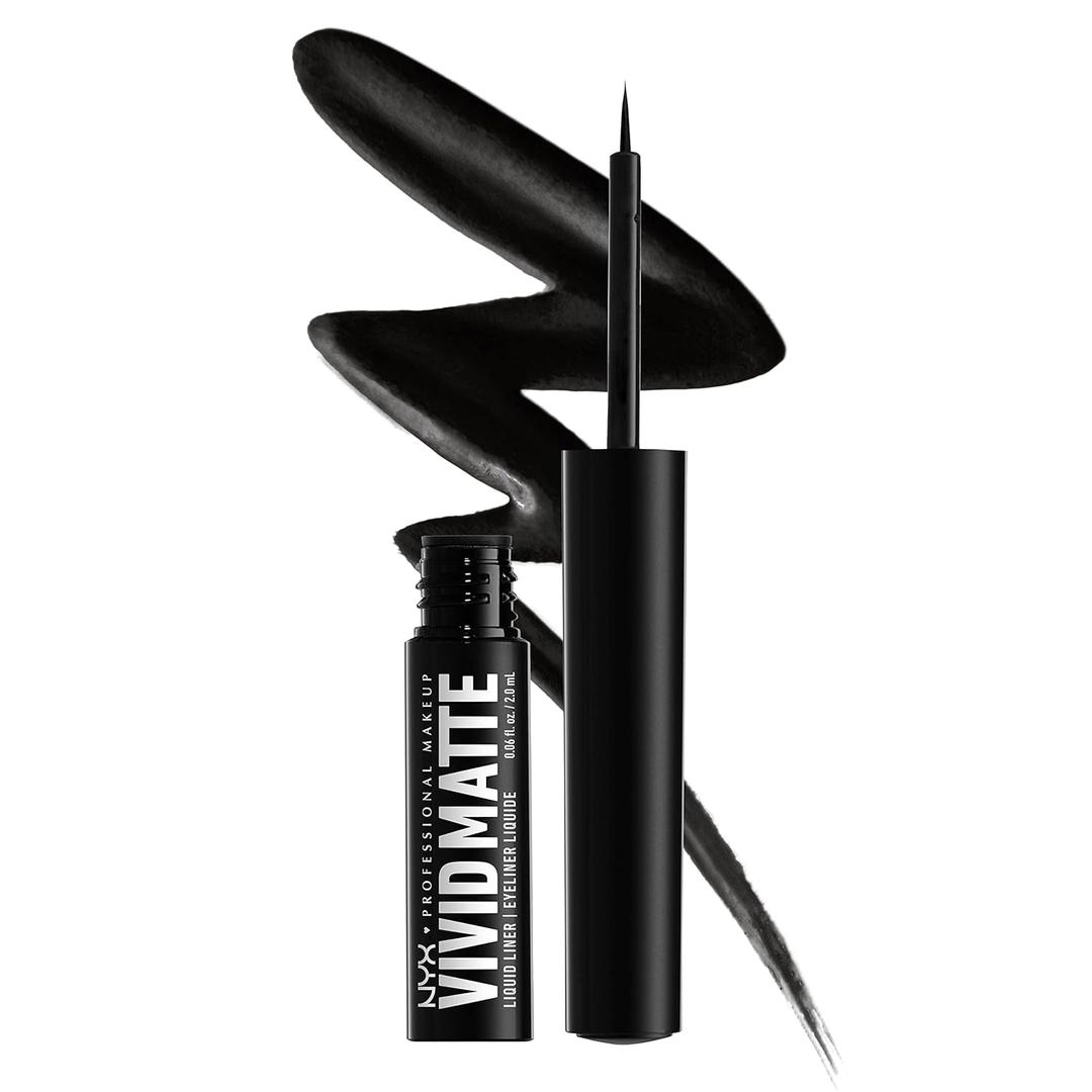 NYX PROFESSIONAL MAKEUP Vivid Matte Liquid Liner, Smear-Resistant Eyeliner with Precise Tip - Black (0.06 Fl Oz (Pack of 1))