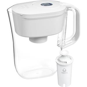 Brita Small 6 Cup Denali Water Filter Pitcher with 1 Brita Standard Filter, Made Without BPA, Bright White