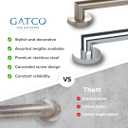 Gatco 962 Glam 18" L Grab Bar, Chrome/ADA Compliant Stainless Steel Safety Grab Bar for Bathroom