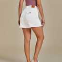 luvamia Jean Shorts for Women Trendy Mid Rise Casual Summer Jorts Distressed Cut Off Stretchy Denim Shorts with Pockets (White, L)