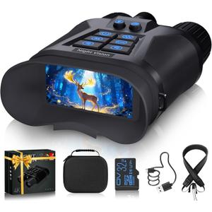 MAXDONE Night Vision Goggles - 4K Night Vision Binoculars for Adults with 5000mAh Fast Charging Battery, 8X Zoom, f/1.4 HD Camera, 32GB Card and 1968FT Viewing Range for Camping Hunting & Security