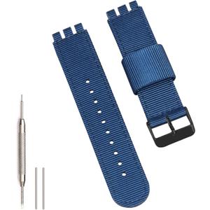 Hijiawee Replacement Band Fit for Swatch 17mm 19mm 20mm, Military Ballistic Soft Woven Nylon Watchband Strap Fit for Swatch Watch Series