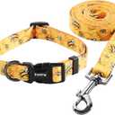 Ihoming Puppy Collar and Leash Set for Daily Outdoor Walking Running Training, Bee Design for Extra Small Boys Girls Dogs Cats Pets, XS-Up to 10LBS