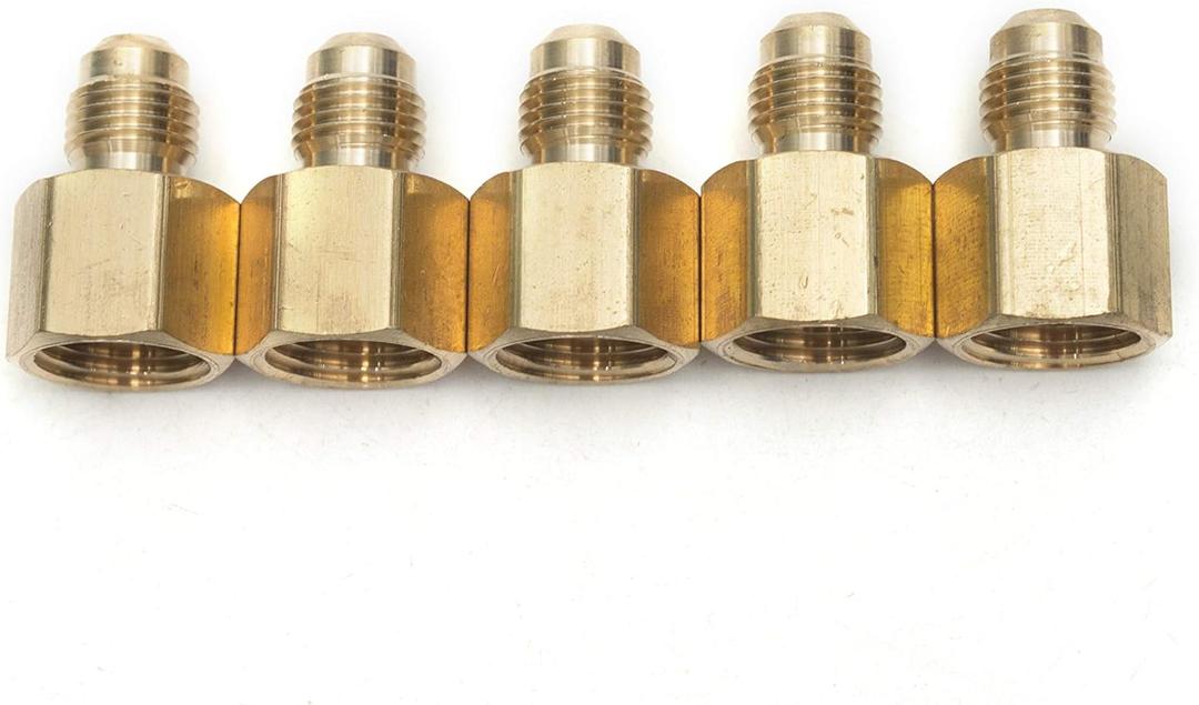 LTWFITTING Brass Flare 5/16" OD x 3/8" Female NPT Female Connector Tube Fitting(Pack of 5)