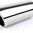 RP Remarkable Power, Exhaust Tip 2.5" Inlet 4" Outlet 12" Long Stainless Steel Rolled Edge Universal Muffler EXT09 (Silver)
