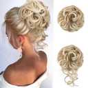 2PC Messy Bun Scrunchies for Women's Hair Bun Extension Ponytail Synthetic Updo Hair Piece for Girls Hair Chignon for Daily Wear (Dirty Blonde)