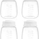 Milk Storage Bottle and Collection Bottle, Compatible with Spectra S1, S2, Motif Luna, Cimilre, Replace Spectra Bottles Wide-Mouth Bottles, 4 pc (6oz/180ml)