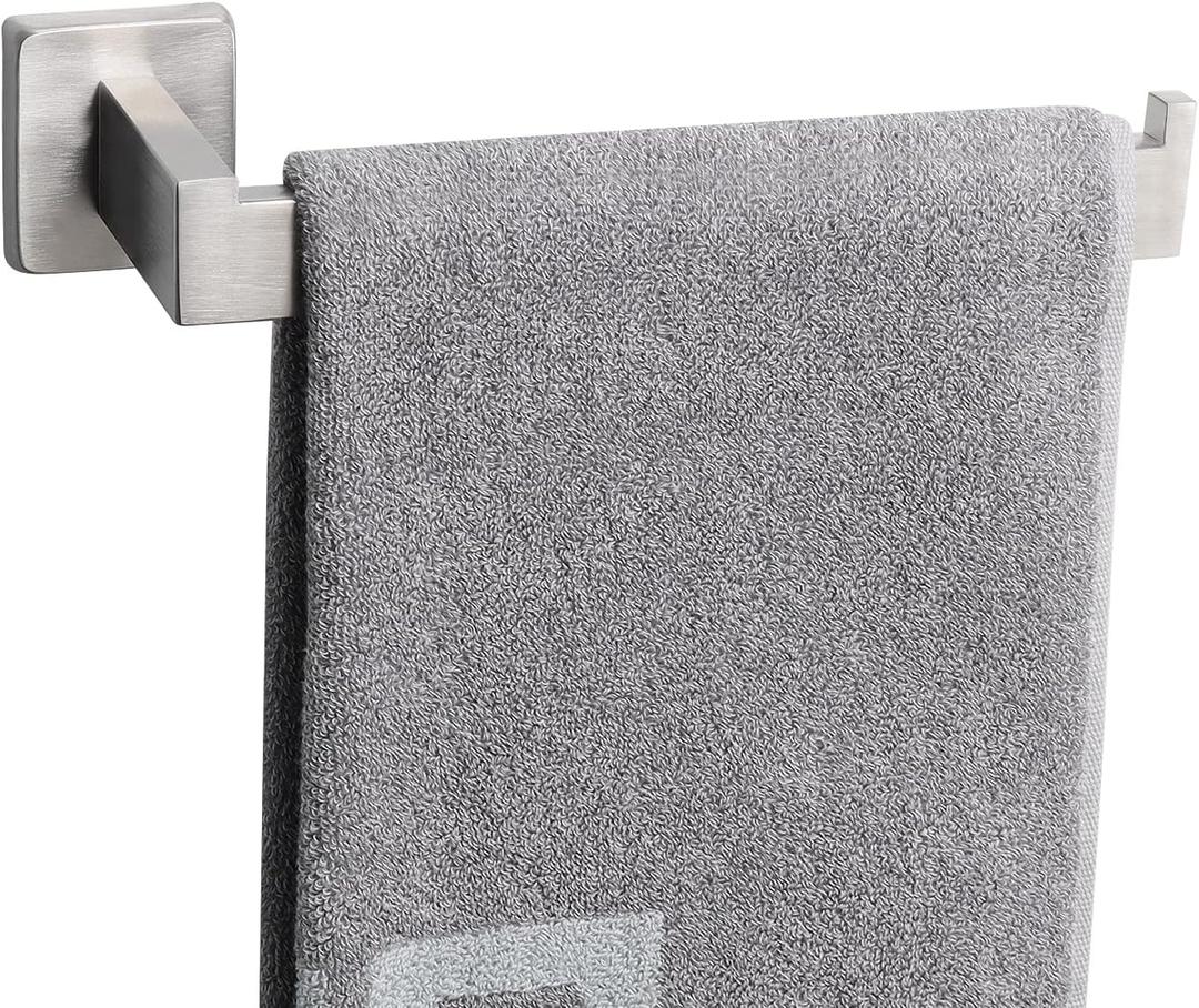 NearMoon Square Hand Towel Holder/Towel Ring, Premium SUS304 Stainless Steel Hand Towel Bar Rustproof Wall Mounted Towel Rack for Bathroom/Kitchen, Contemporary Style Bath Accessory (Brushed Nickel)
