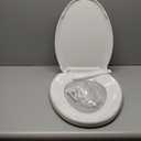 Elongated Toilet Seat Slow Close, Quiet Toilet Seat Cover with Never Loosen Durable Toilet Seat Lid Easy to Install & Clean, Polypropylene (PP), White (Elongated 18.5")