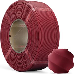 PLA Matte Refill Filament 1kg (2.2lbs) for Reusable Spools, 1.75mm Spool-Less 3D Printing Filament Red, Compatible with Bambu Lab 3D Printers - Burgundy