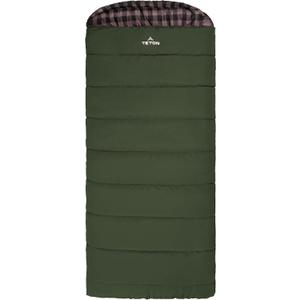 Teton Deer Hunter 0F Degree Sleeping Bag. Warm and Comfortable Camping Sleeping Bags, Teton Tough Canvas Shell for Camping, Hunting, and Cold Weather, Green/ Rose