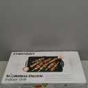 Chefman Electric Smokeless Indoor Grill w/ Non-Stick Cooking Surface & Adjustable Temperature Knob from Warm to Sear for Customized BBQing, Dishwasher Safe Removable Water Tray, Black