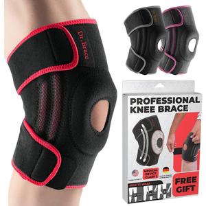 DR. BRACE ELITE Knee Brace with Side Stabilizers & Patella Gel Pads for Maximum Knee Pain Support and knee recovery for men and women-Please Check How To Size Video (Sunrise, XX-Large)