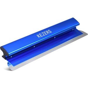 KEZERS 22" / 55 cm Skimming Blade, 0.3mm Stainless Steel Blade, Smoothing & Knockdown Drywall Knife, Extruded Aluminum, Durable Wall-Board, High-Impact End Caps