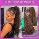 100 Percent Human Boho Braiding Hair Deep Wave Bulk Boho Hair for Braiding Curly Bundles Human Hair for Boho Braids Wet and Wavy Braiding Hair Extension No Weft (24inch,#4 Natural Brown)