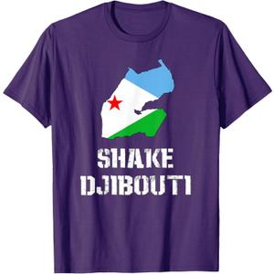 Funny SHAKE DJIBOUTI T-Shirt (Purple, S)