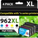 Starink 962 962XL Ink Cartridges for HP 962XL Ink Cartridges Combo Pack Replacement for HP962XL/962 Ink Work for HP Officejet Pro 9015e 9010 9025e 9018e 9025e 9015 9020 Printer for HP 962 XL (4 Pack (962E black cyan magenta yellow)