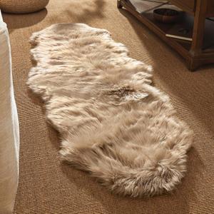 Ashler Faux Fur Rug, Fluffy Shaggy Area Rug Ultra Soft 2 x 6 Feet Sheepskin Fur Rug, Beige Fuzzy Rug Machine Washable Shag Rug, Nursery Decor Throw Rugs for Bedroom, Kids Room, Living Room