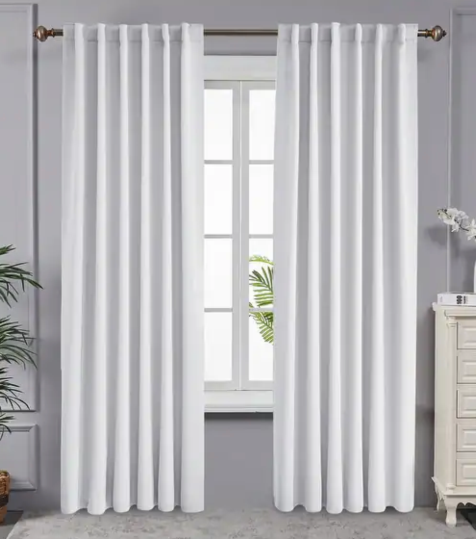Curtains 51x120" 2 Pcs, White 