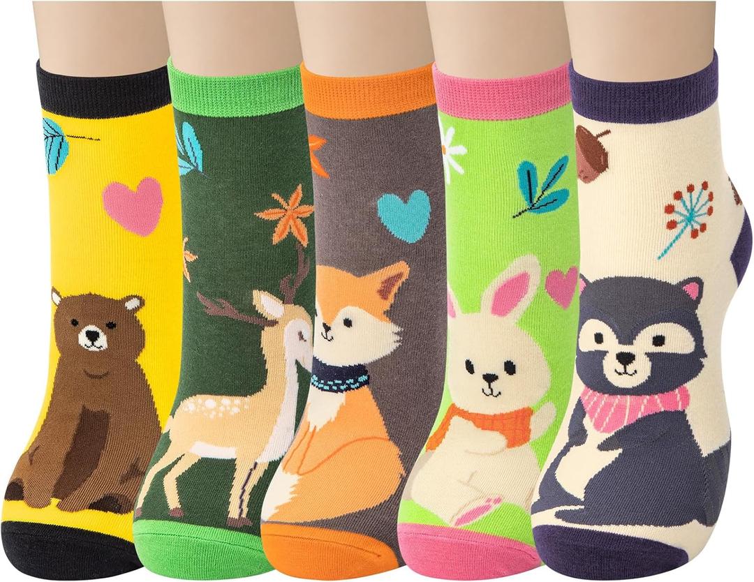 Women Girls Socks Cute Animal Socks Cat Dog Cow More Fun Novelty Socks Gifts for Girls Christmas Birthday (Big Rabbit)