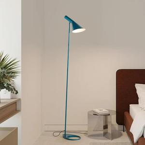 Tall Standing Floor Lamp for Living Room Modern Metal Stand Lights for Office Corner Lamps LED Black Floor Lamp with Adjustable Head E26 Socket for Bedroom Bedside Reading (Dark Blue)
