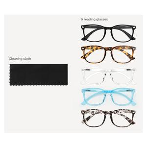CCVOO 0.5 Reading Glasses for Women 5-Pack – Blue Light Filtering, Spring Hinges, Lightweight Readers