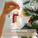 10pcs Unfinished Wooden Gingerbread Man Cutouts Wood Slices Painting Slice Crafts for DIY Crafts Ornaments, 3.94 X 4.72 Inches